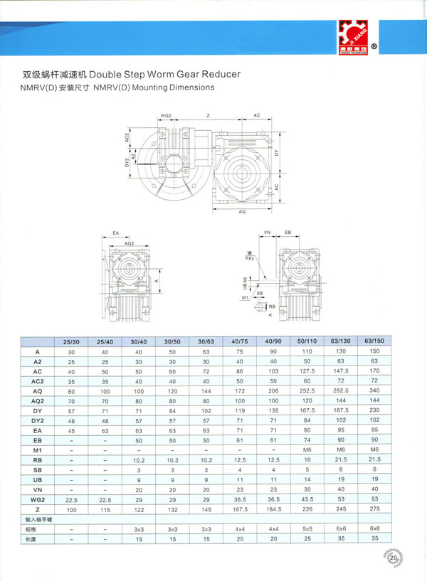 
 IDRV ˫ϸ˼ٻ 

 NameRv Double Step Worm Gear Reducer
